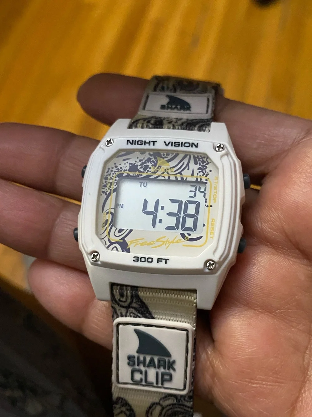 Shark Clip White Digital Sport Watch with Night Vision